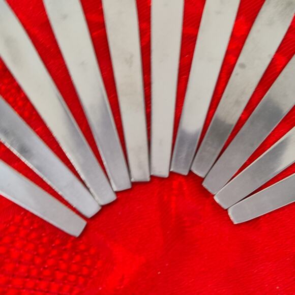 11X Tsp Amere Japan AEF3 MCM Stainless Flatware Floral Teaspoons - Picture 13 of 14